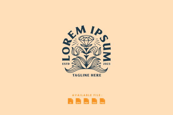 Beauty Daimon Floral Vintage Logo: Graphics & Illustrations for Publishers