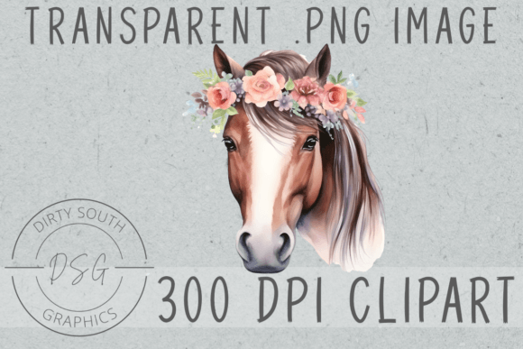 Boho Watercolor Floral Horse Graphics and Illustrations Review