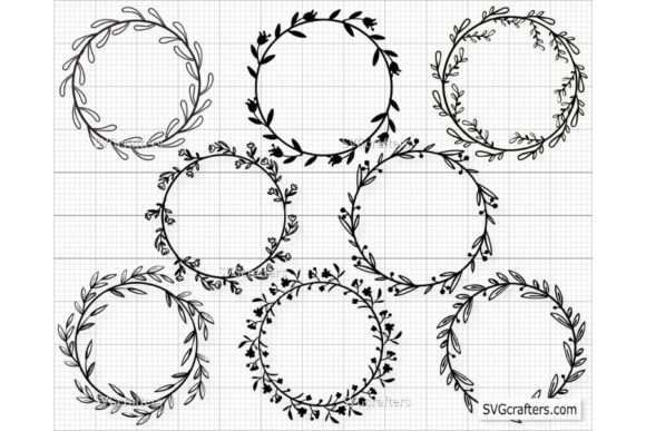 Circle Frame Svg Floral Circle Svg for Graphics and Illustrations