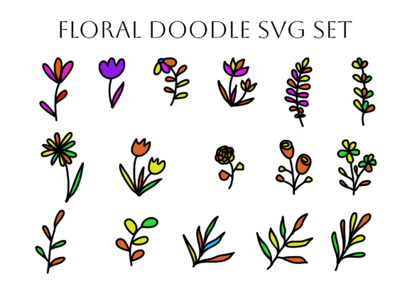 Colorful Floral Doodle Graphics and Illustrations Review