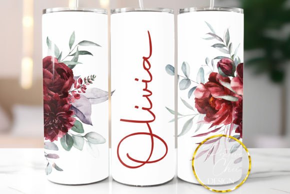 Custom Floral Tumbler Design Sublimation Graphics and Illustrations