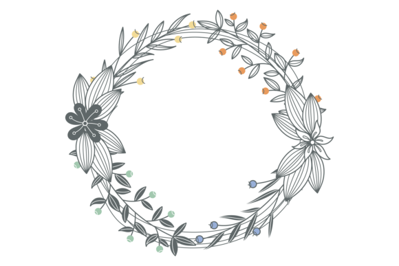 Decorative Botany Circle. Round Floral R Graphics and Illustrations Review