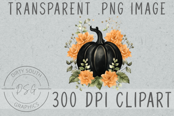 Floral Black Pumpkin Graphics and Illustrations Review