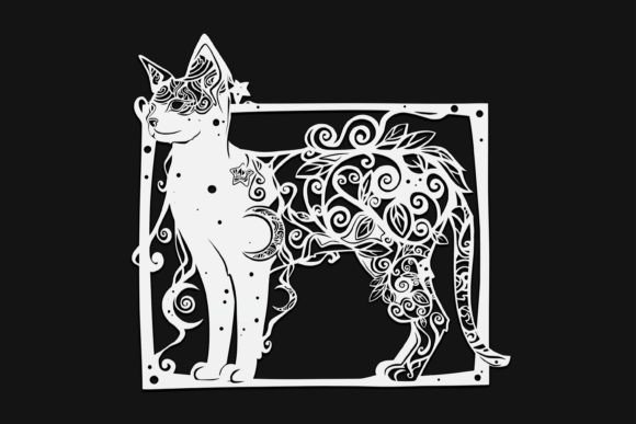 Floral Cat in Frame Drawing 25: Graphics and Illustrations Review