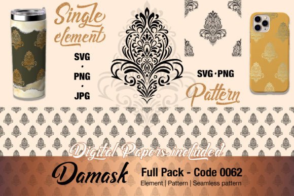 Floral Damask Motif Element Pack - 0062 Graphics and Illustrations Review