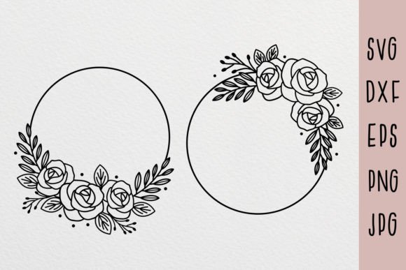 Floral Frame Svg, Floral Wreath Svg, Graphics and Illustrations Review