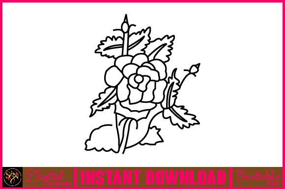 Floral Line Art Flower SVG Elements 80 Graphics Review
