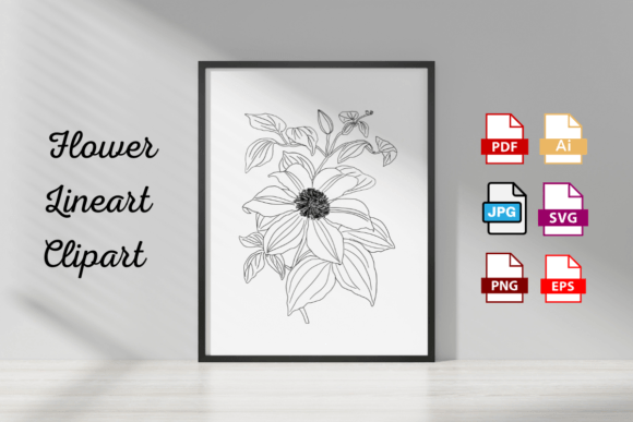 Floral Lineart Clipart SVG: Graphics and Illustrations Review