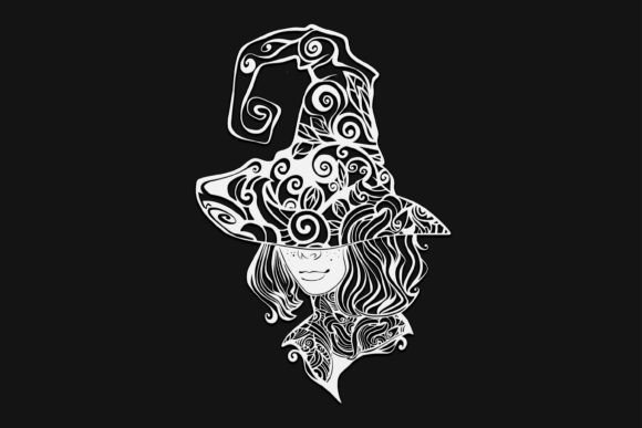 Floral Witch with Hat Drawing 6 Graphics and Illustrations Review