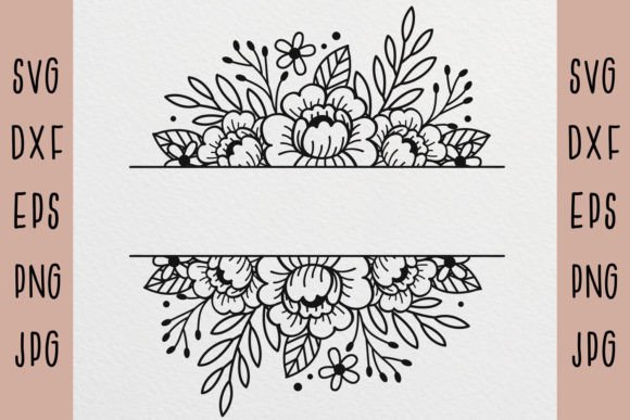 Flower Border SVG, Floral Frame SVG: Graphics & Illustrations for Local Brands
