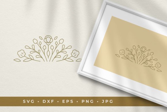 Line Art Floral Vignette: Modern Graphics and Illustrations for Branding