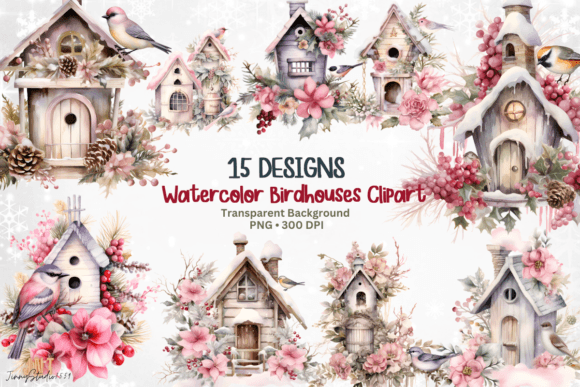 Pink Floral Birdhouse Clipart Graphics and Illustrations Review
