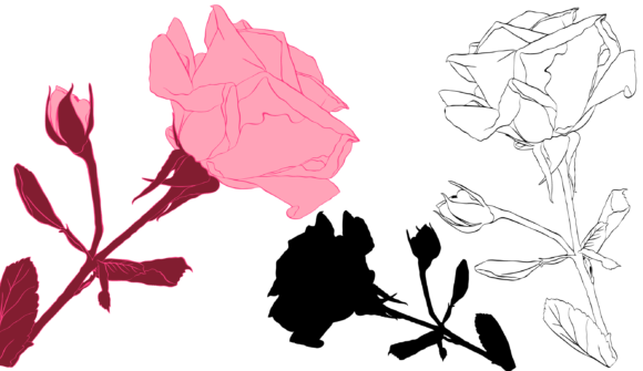 Rose Floral Line Graphics and Illustrations Review