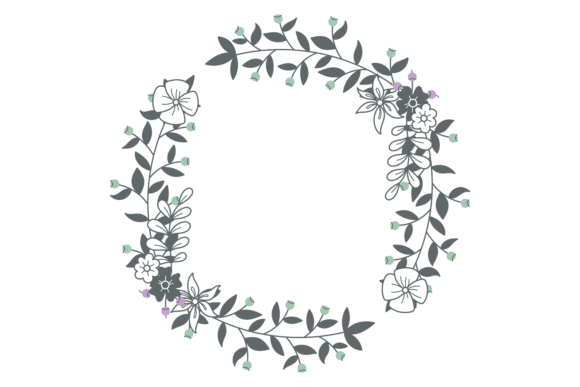 Round Floral Border. Elegant Vintage Bot Graphics and Illustrations Review