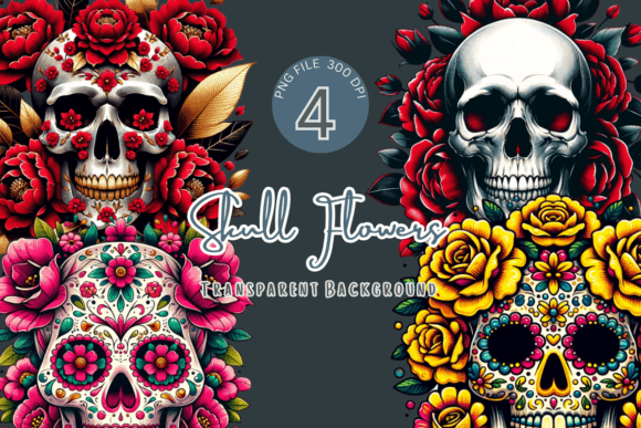 Skull Watercolor, Floral Skull Clipart Graphics and Illustrations Review