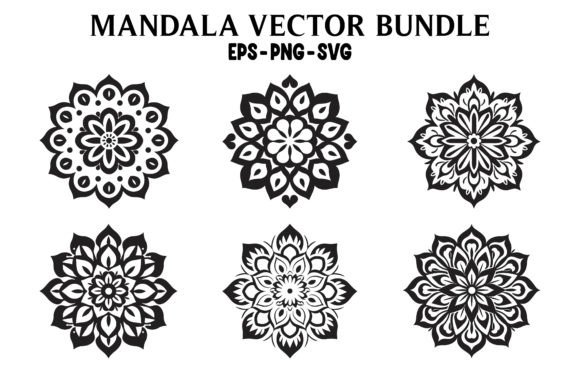 Vintage Floral Mandala Vector Bundle: Graphics and Illustrations for Editorial Use