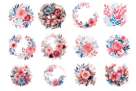 Watercolor Floral Bundle Ventor Design Graphics and Illustrations Review