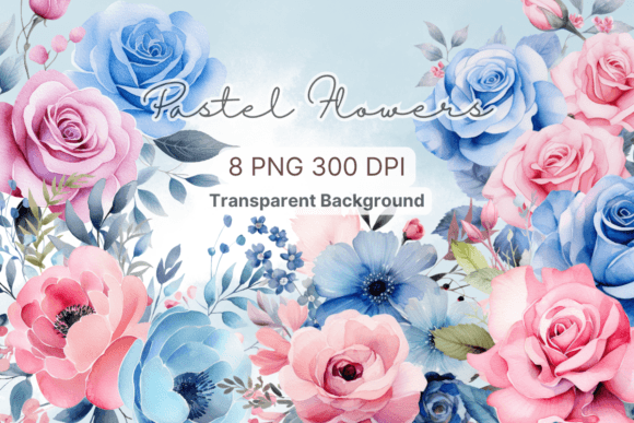 Watercolor Floral Clipart, Botanical PNG